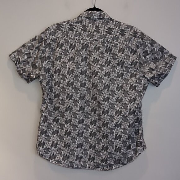Robert Graham Geometric Print Short Sleeve Shirt Polo Cotton Classic Fit Top - Picture 9 of 14